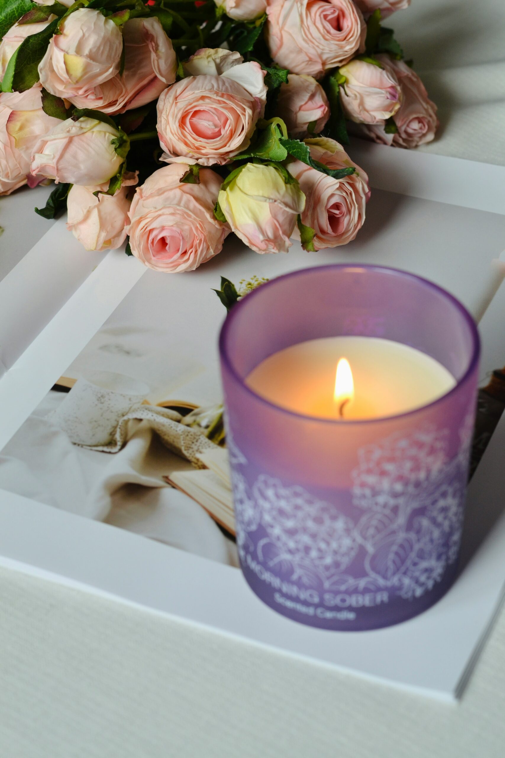 Bougie et fleurs