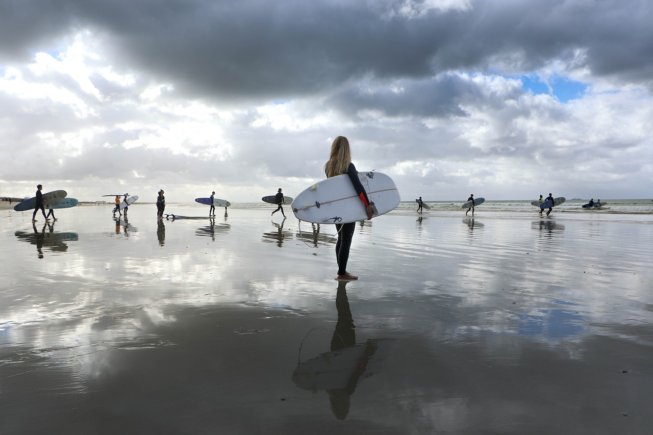 Groupe d'initiation au surf à Biarritz